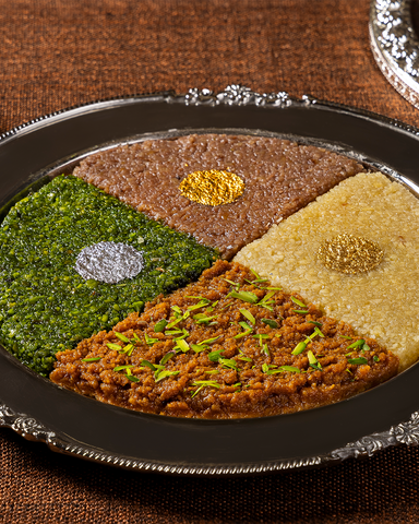 Silver Mithai cake platter