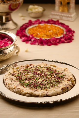 Silver Platter Coconut Lacha Mithai