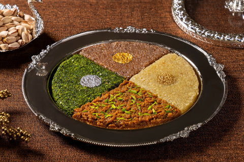 Silver Mithai Cake Platter